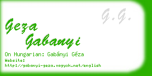 geza gabanyi business card
