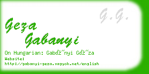geza gabanyi business card